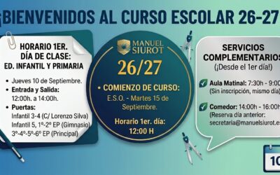 Comienzo curso escolar 2026/27
